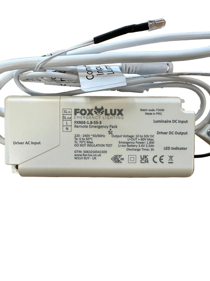 FoxLux FXR03-1.8-55-3 Micro Remote Pack Manual Test 10-50V 1.8W - LED Retro