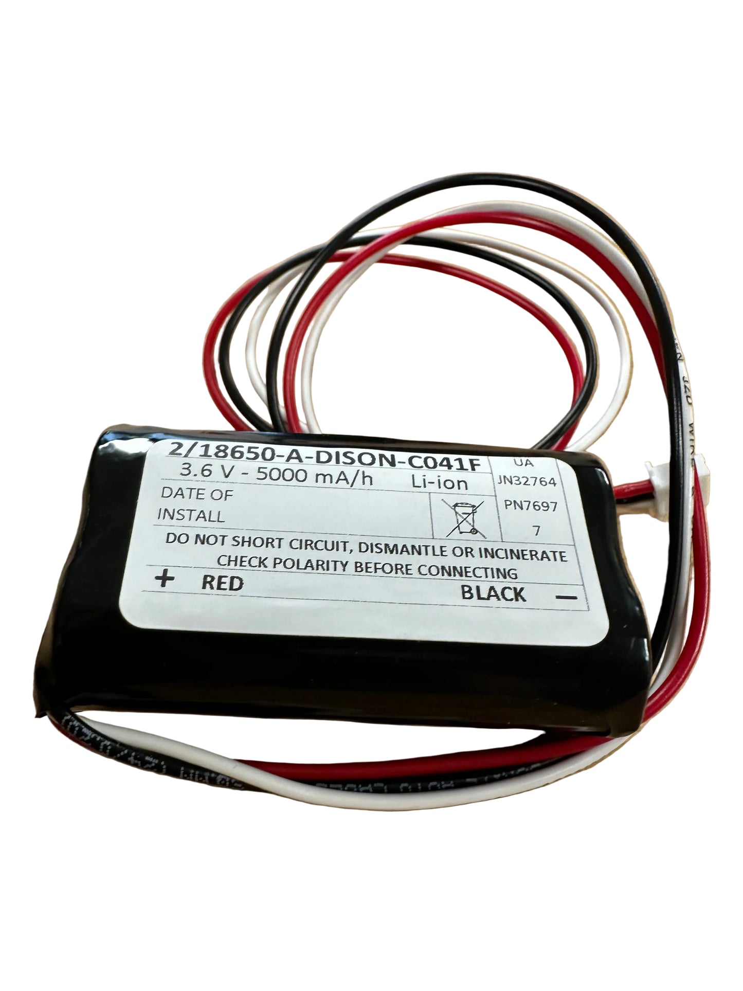 1IXR19/66-2 DISON 3.7V 5.0AH 2 Cell Side by Side Li-ion Battery - LED Retro