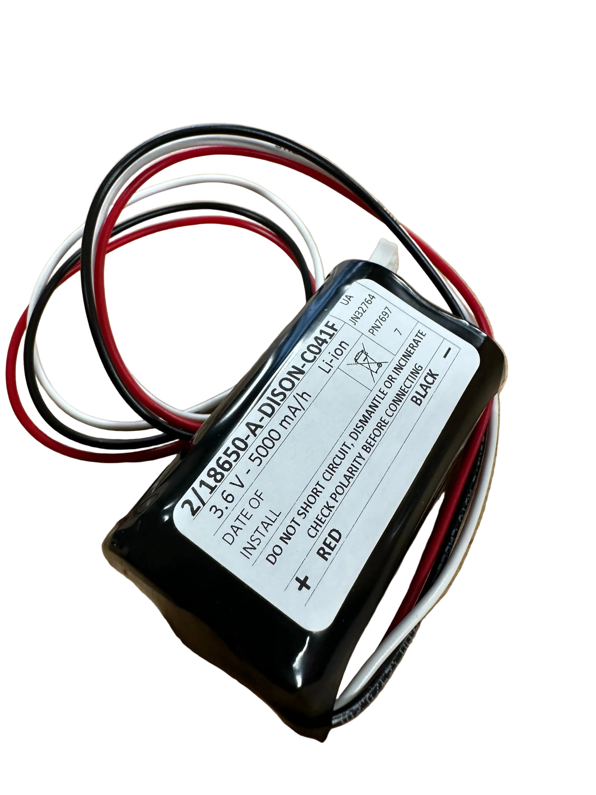 1IXR19/66-2 DISON 3.7V 5.0AH 2 Cell Side by Side Li-ion Battery - LED Retro