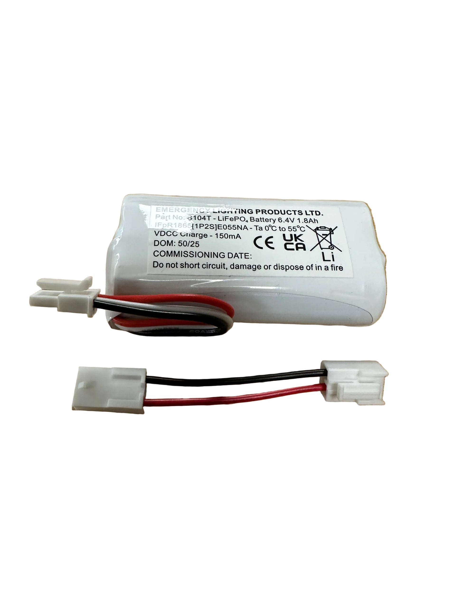 ELP B069 1.5Ah 6.4V 2 B Cell LiFePO4 Emergency Lighting Battery - LED Retro