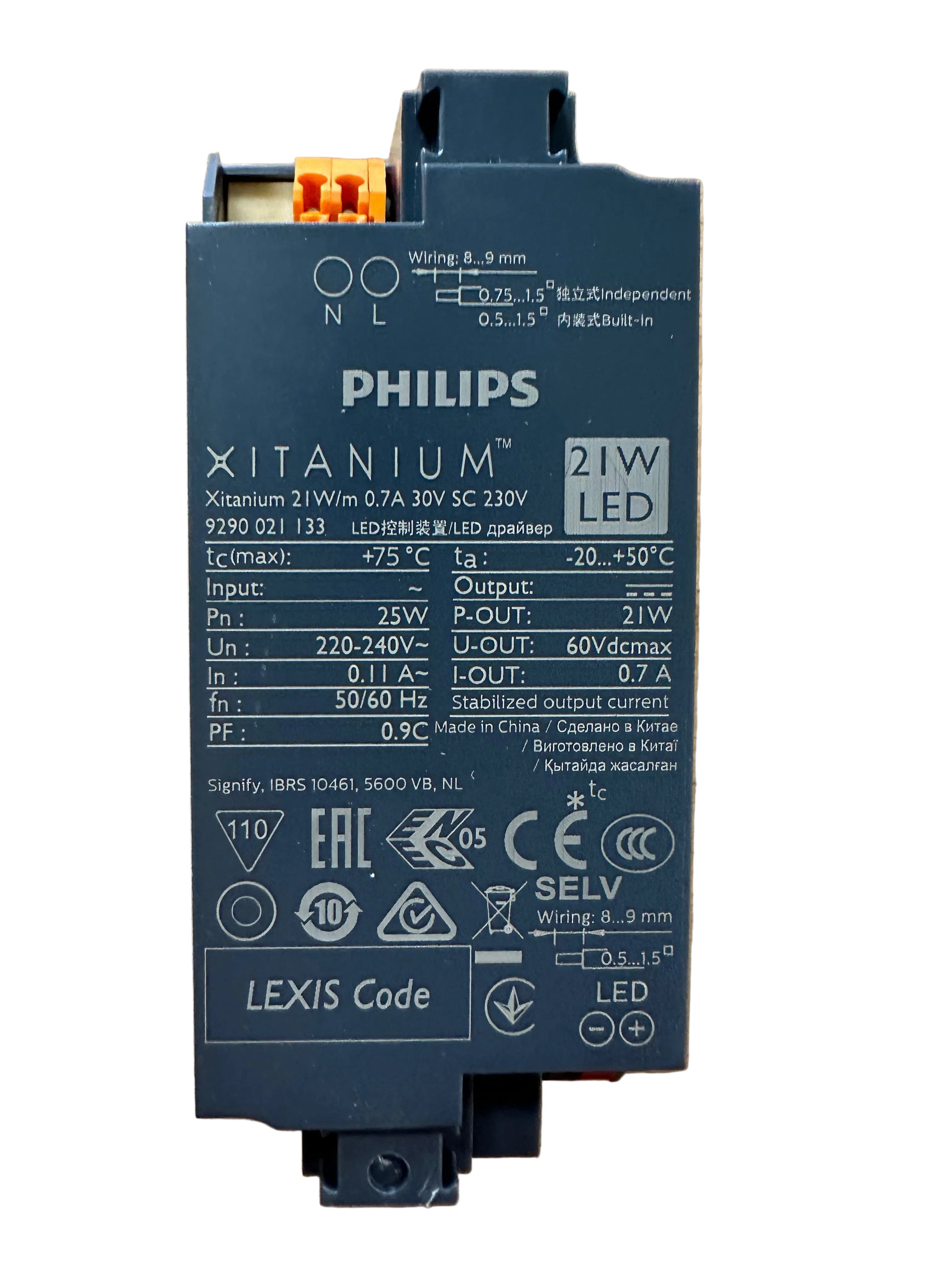 Philips 929002113306 Xitanium 21W/m 0.7A 30V SC 230V - 21W 700mA 20-30V LED Driver - LED Retro