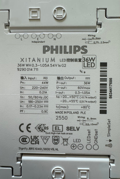 hilips 9290014711 Xitanium 36W WH 0.3-1.05A 54V Is G2 - LED Retro