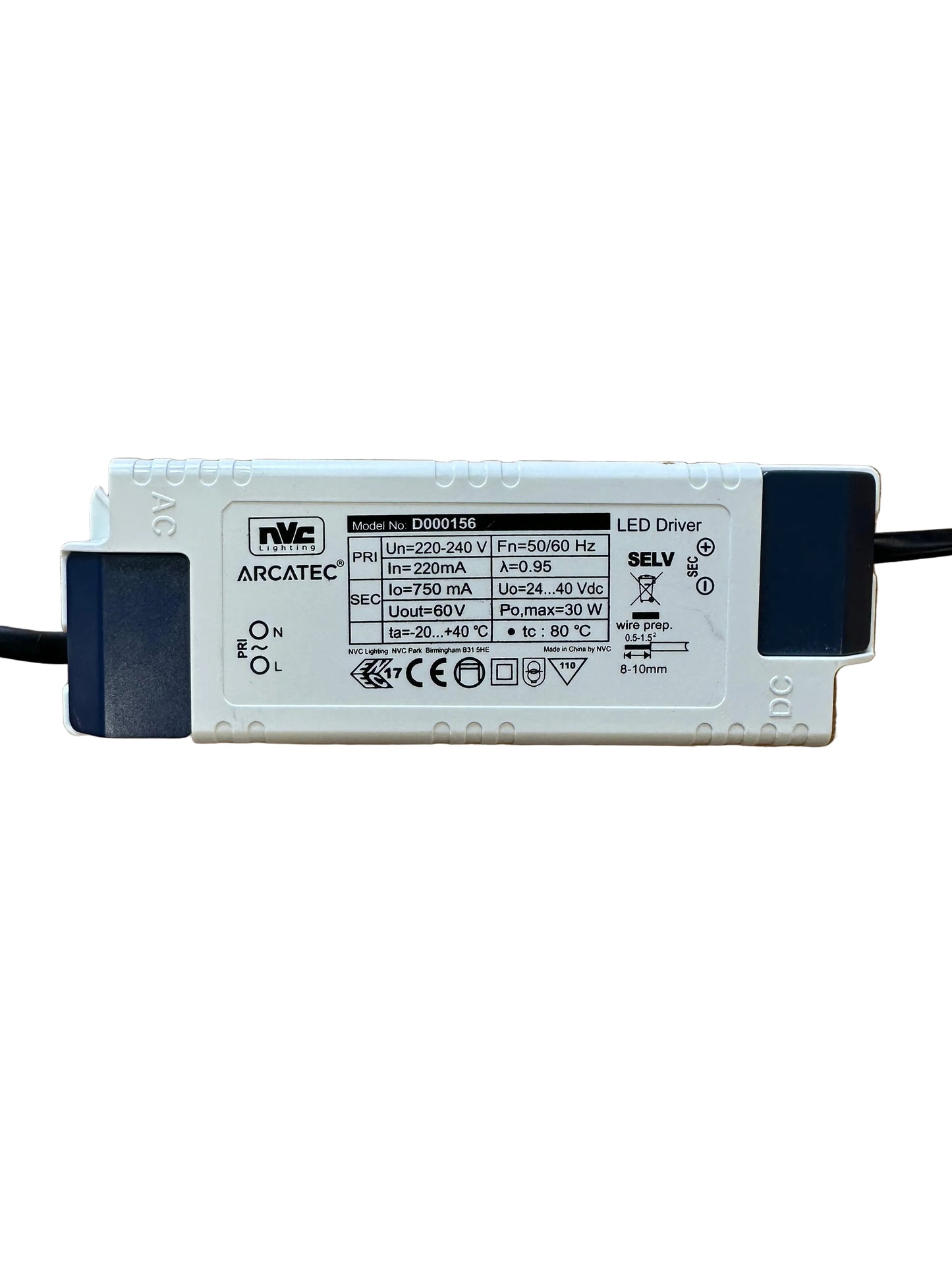 NVC - ARCATEC - D000156 - 30W 700mA 24-40V LED Driver - LED Retro