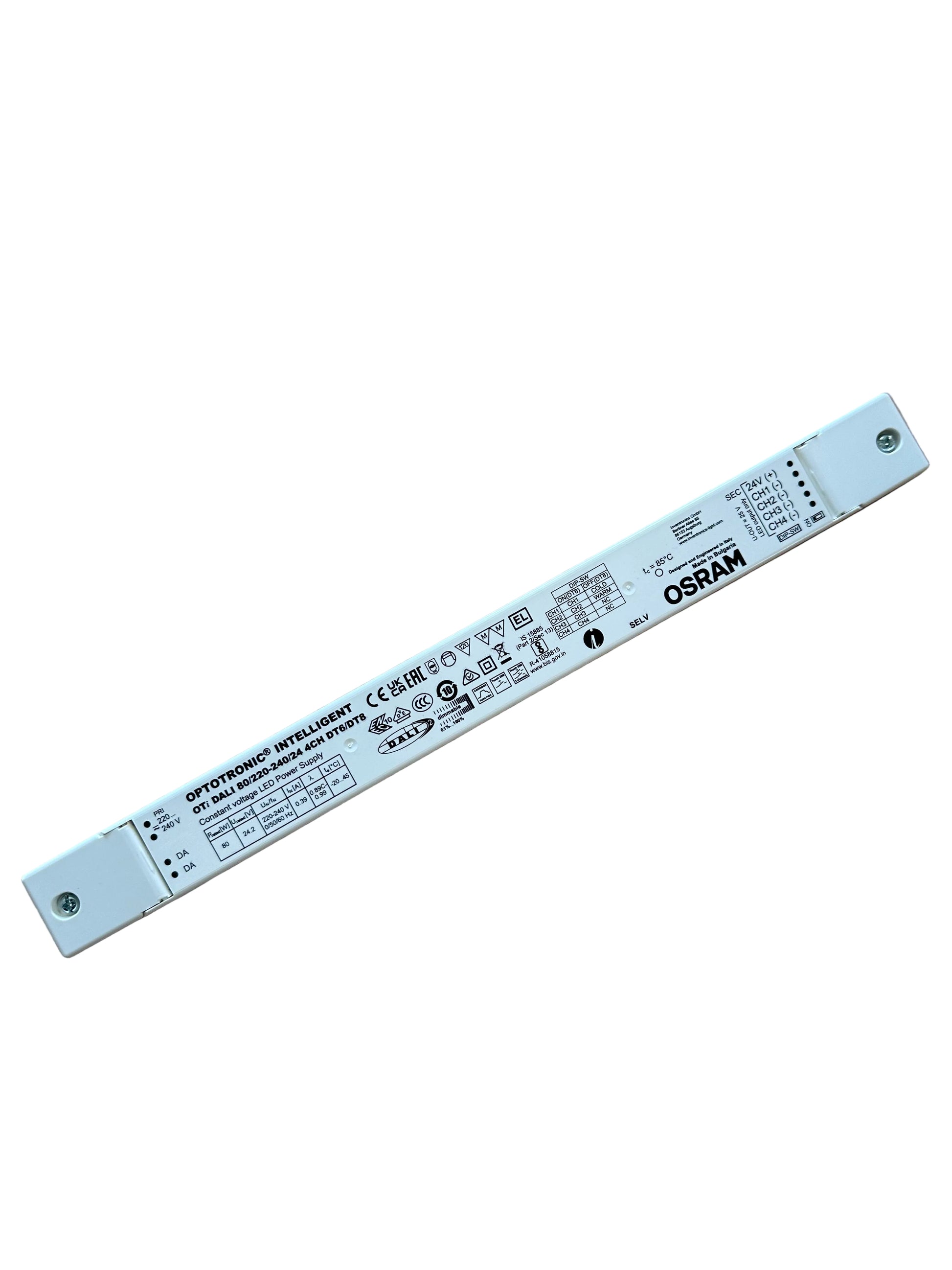 Osram OTi DALI 80/220-240/24 4CH DT6/DT8 80W 24V DALI Dimmable CV Power Supply - LED Retro