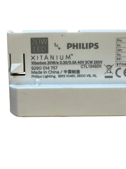 Philips 9290014757 Xitanium 20W/a 0.35/0.5A 40V 3CW 230V - Track Adaptor Driver - LED Spares
