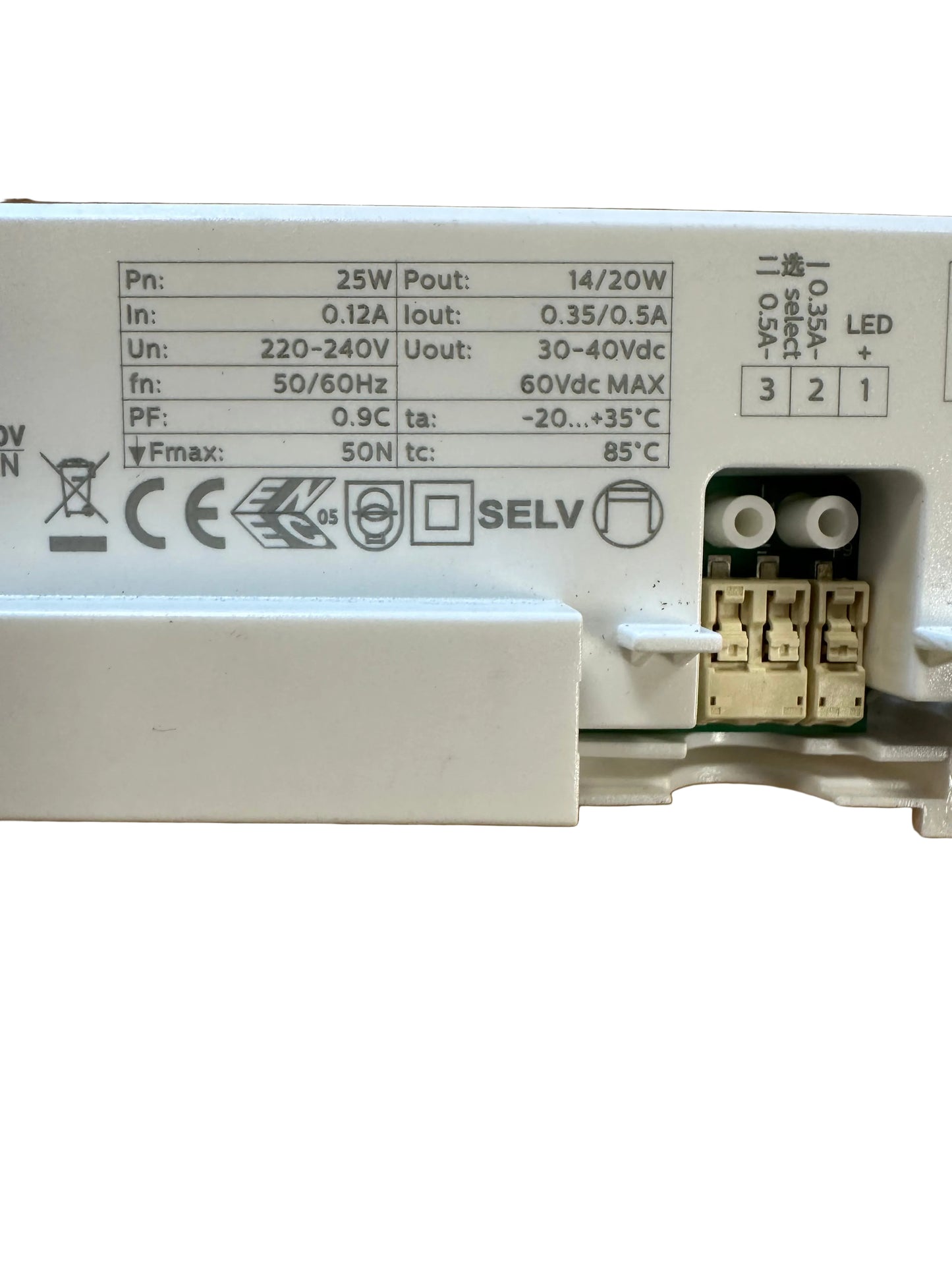 Philips 9290014757 Xitanium 20W/a 0.35/0.5A 40V 3CW 230V - Track Adaptor Driver - LED Spares