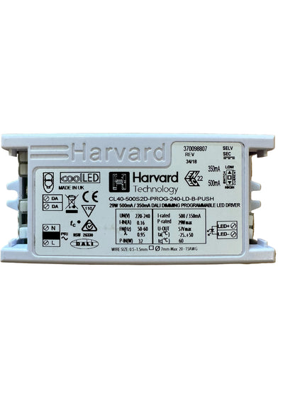 Harvard CL40-500S2D-PROG-240-LD-B-PUSH - DALI Dimmable LED Driver - LED Retro