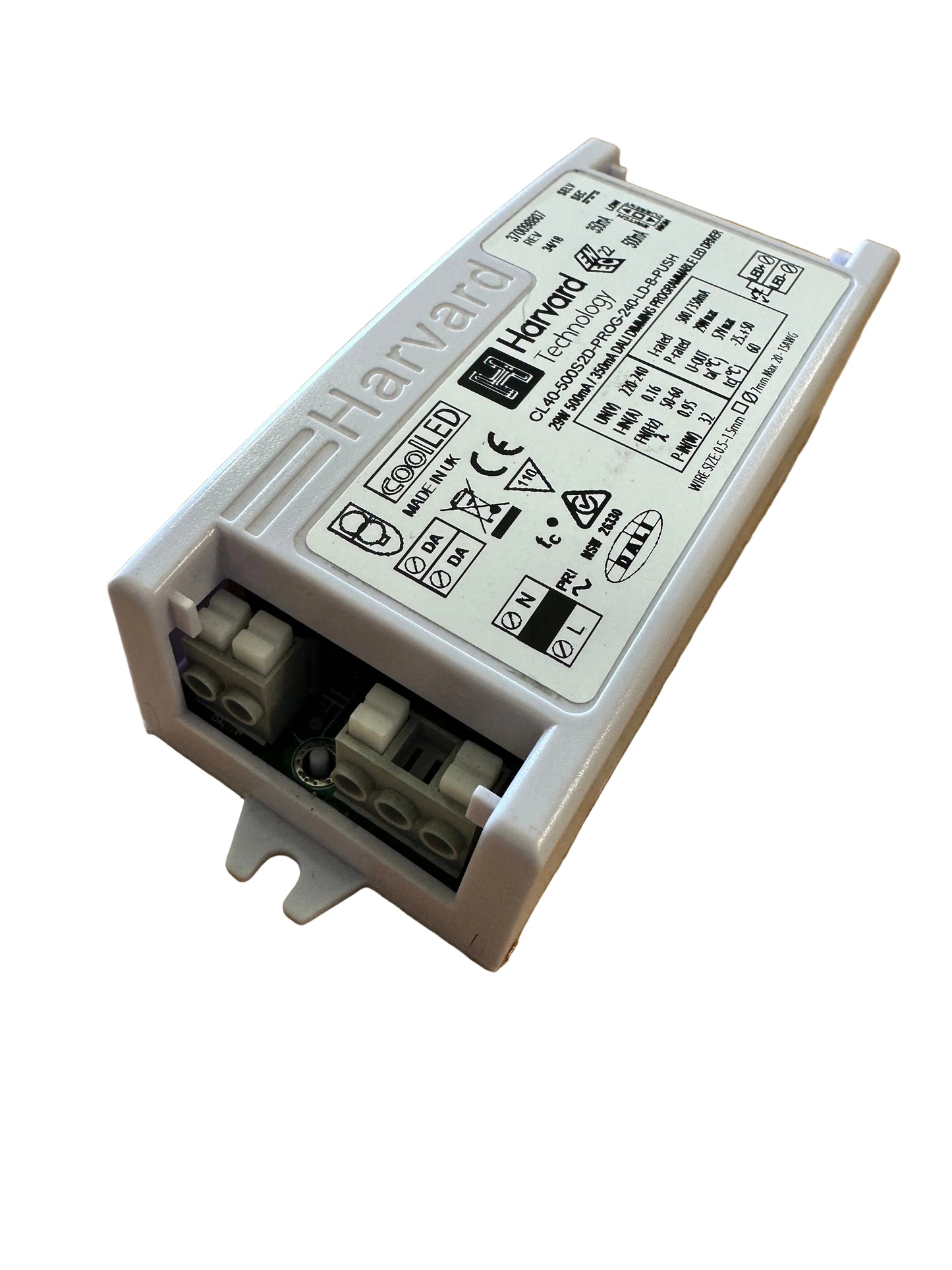 Harvard CL40-500S2D-PROG-240-LD-B-PUSH - DALI Dimmable LED Driver - LED Retro