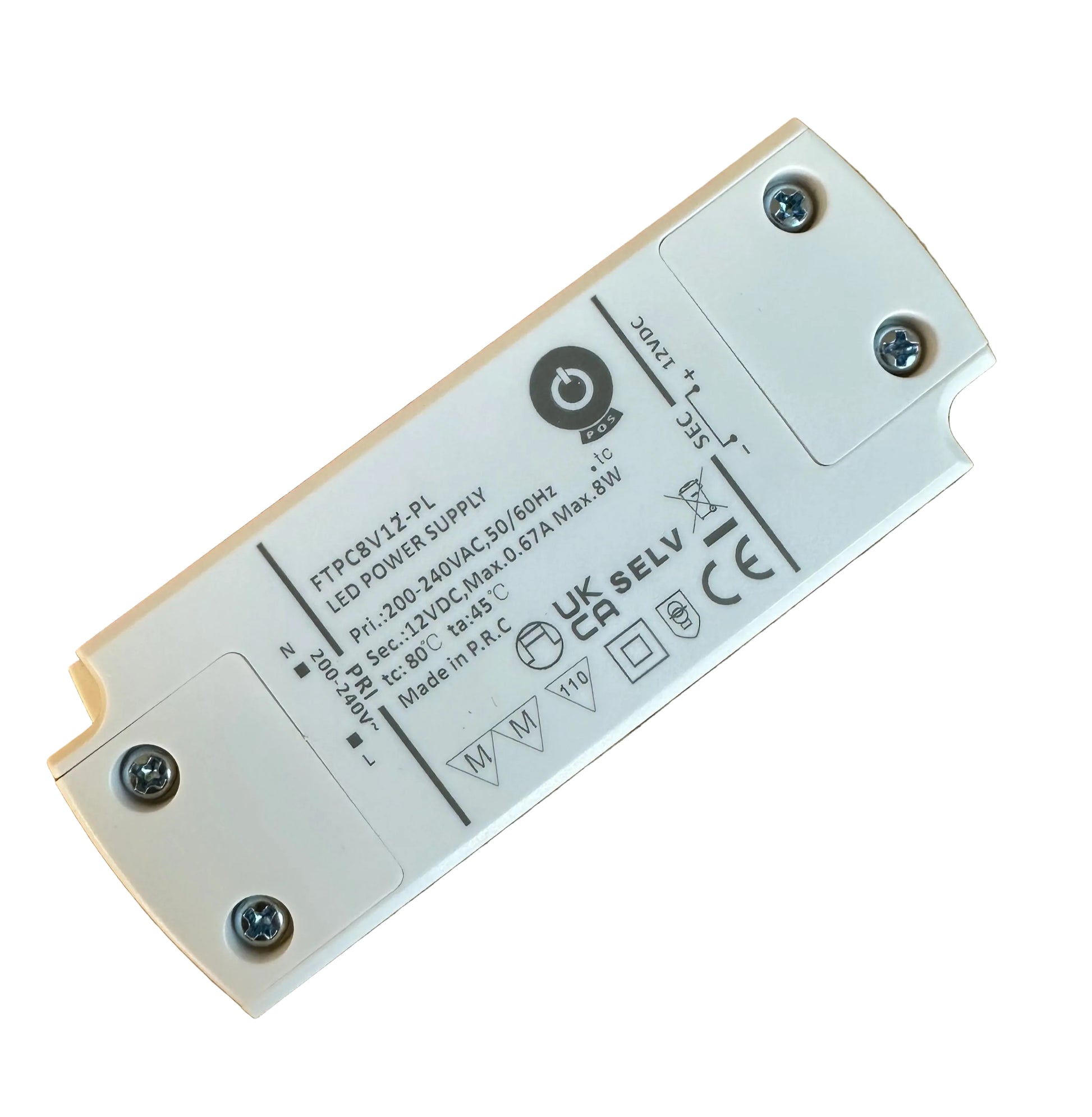 POS Power FTPC8V-12-PL 8W 12V/0.67A LED Power Supply - LED Retro