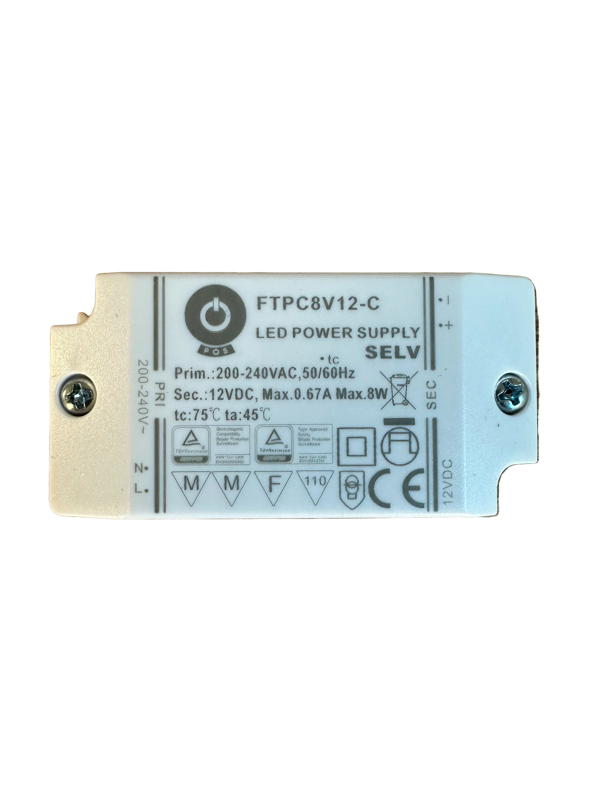 POS Power FTPC8V12-C 8W 12V/0.67A LED Power Supply - LED Retro