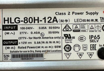 Mean Well HLG-80H-12A LED Power Supply IP65 12V 60W Constant Voltage - LED Retro