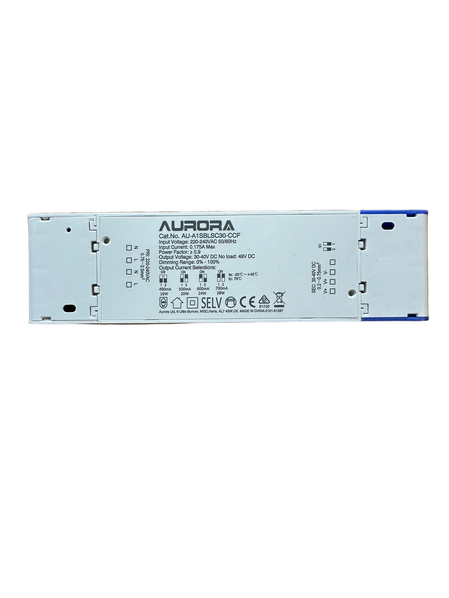 Aurora AU-A1SBLSC30-CCF 400-500-600-700mA 30-40V Aone 30W Smart LED Driver - LED Retro