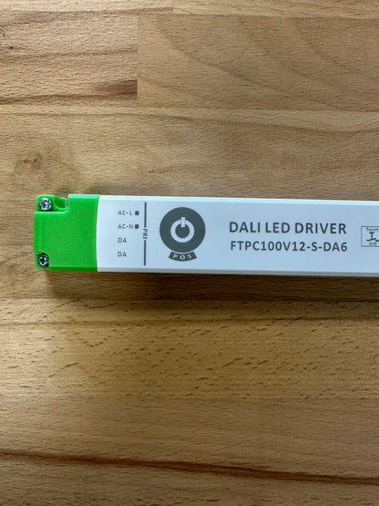 POS Power FTPC100V12-S-DA6 100W 12V/8.3A DALI-2 - Push Dimming - Slim LED Driver - LED Retro