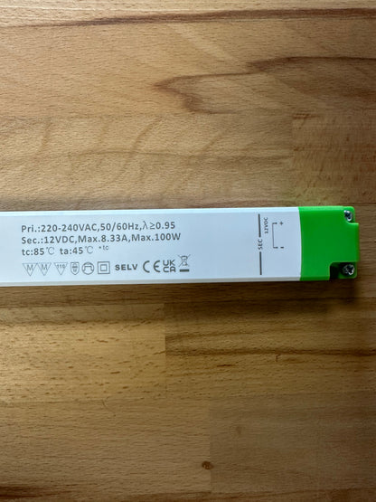 POS Power FTPC100V12-S-DA6 100W 12V/8.3A DALI-2 - Push Dimming - Slim LED Driver - LED Retro