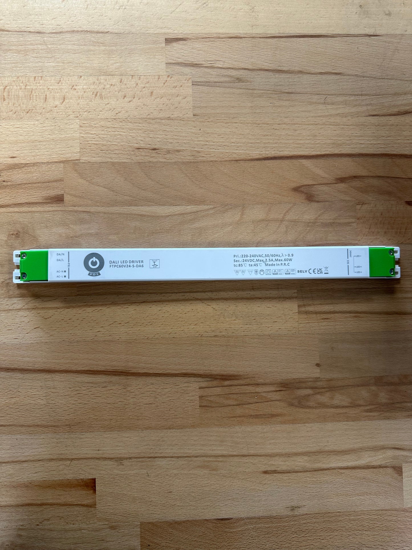 POS Power FTPC60V24-S-DA 60W 24V/2.5A DALI-2 - Push Dimming - Slim LED Driver