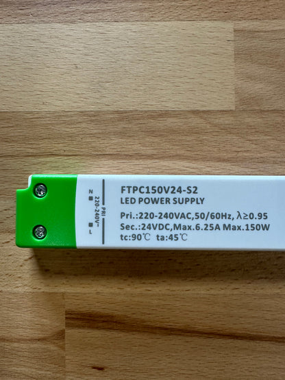 POS Power FTPC150V24-S2 150W 24V/6.25A Slimline LED Power Supply - LED Retro