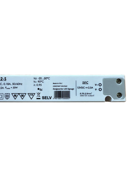 GLP GTPC-30-12-S 30W 12V/2.5A CV IP20 Slim LED Power Supply - LED Retro