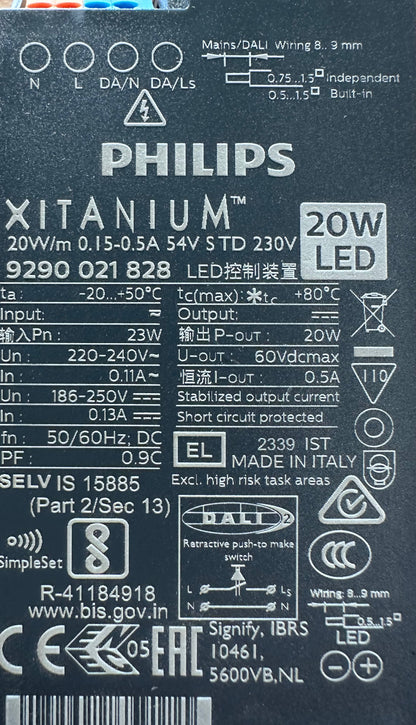 Philips 929002182806 Xitanium 20W/m 0.15-0.5A 54V S TD - LED Spares