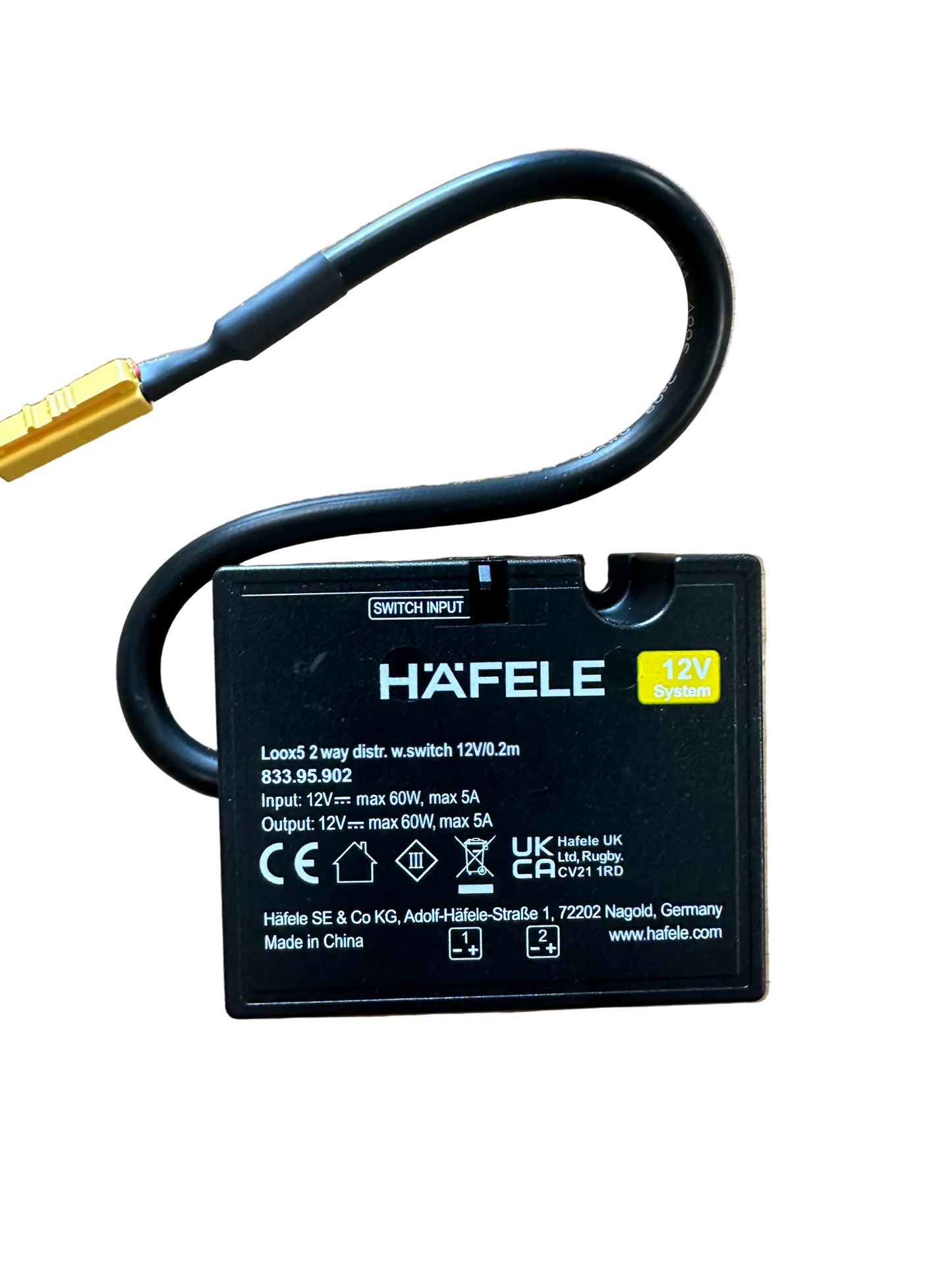 HAFELE Distributor 12V, 2- Way, with Switching Function for 1 Switch, Loox 5, 833.95.902 - LED Retro