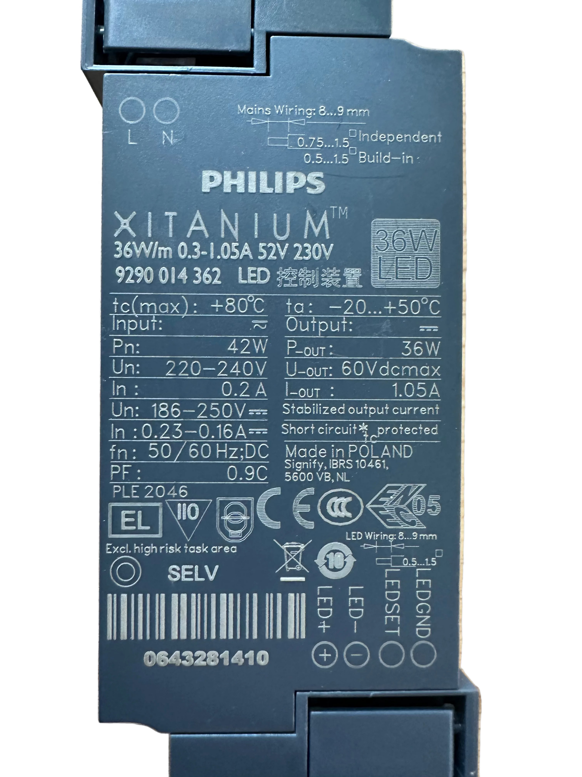Philips 929001436206 Xitanium 36W/m 0.3A-1.05A 52V 230V - LED Retro