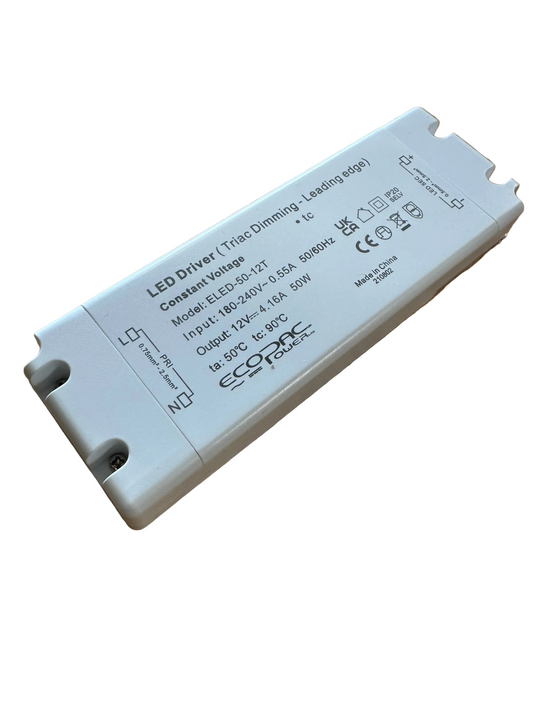 Ecopac ELED-50-12T 50W Constant Voltage 12V Triac Dimmable LED Driver - LED Retro