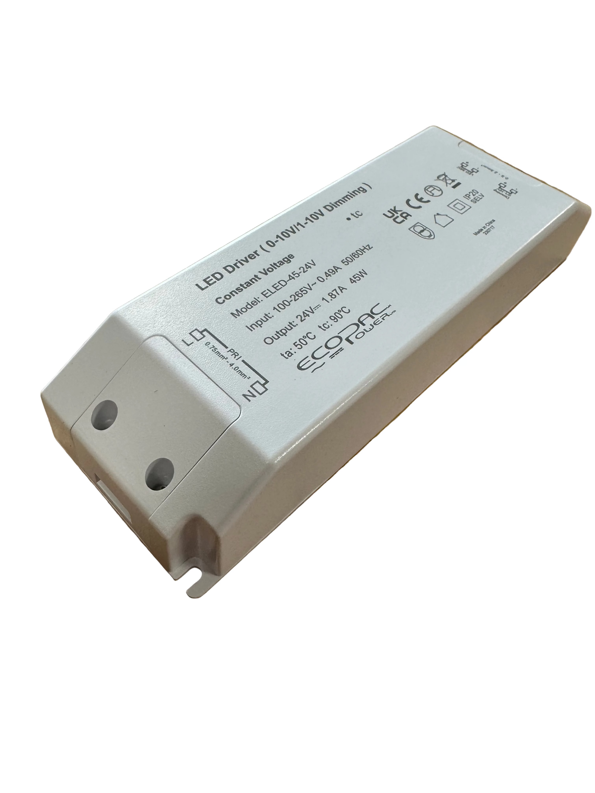 Ecopac ELED-45-24V 0-10V Dimmable Constant Voltage LED Driver 45W 24V - LED Retro