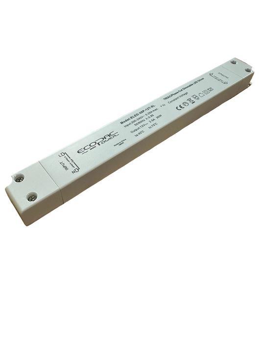 ECOPAC ELED-30P-12T-SL 30W 12V Slimline Triac/Phase-Cut Dimmable LED Driver - LED Retro