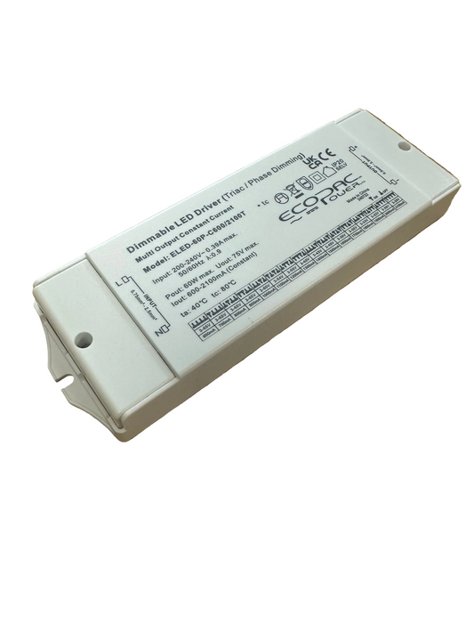 Ecopac ELED-60P-C600/2100T Triac Dimmable Selectable Current LED Driver - LED Retro