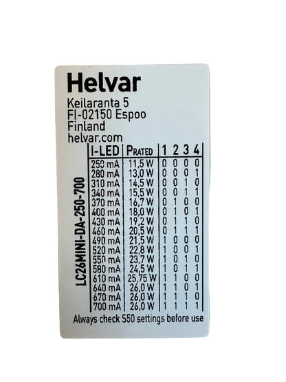 Helvar LC26MINI-DA-250-700-SR 11.5-26W 250-700mA DALI LED Driver - LED Retro