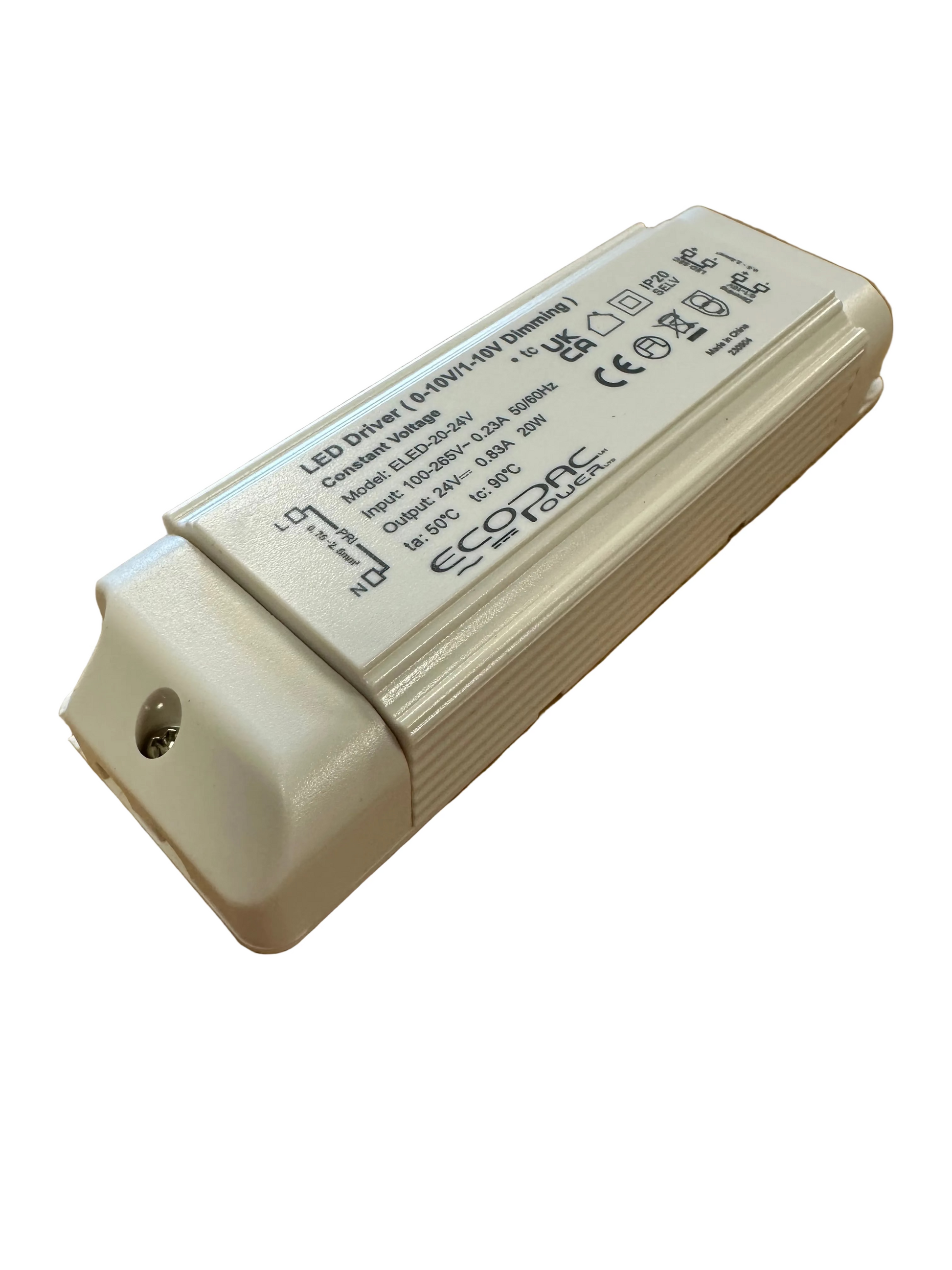 Ecopac ELED-20-24V 0-10V Dimmable Constant Voltage LED Driver 20W 24V - LED Retro