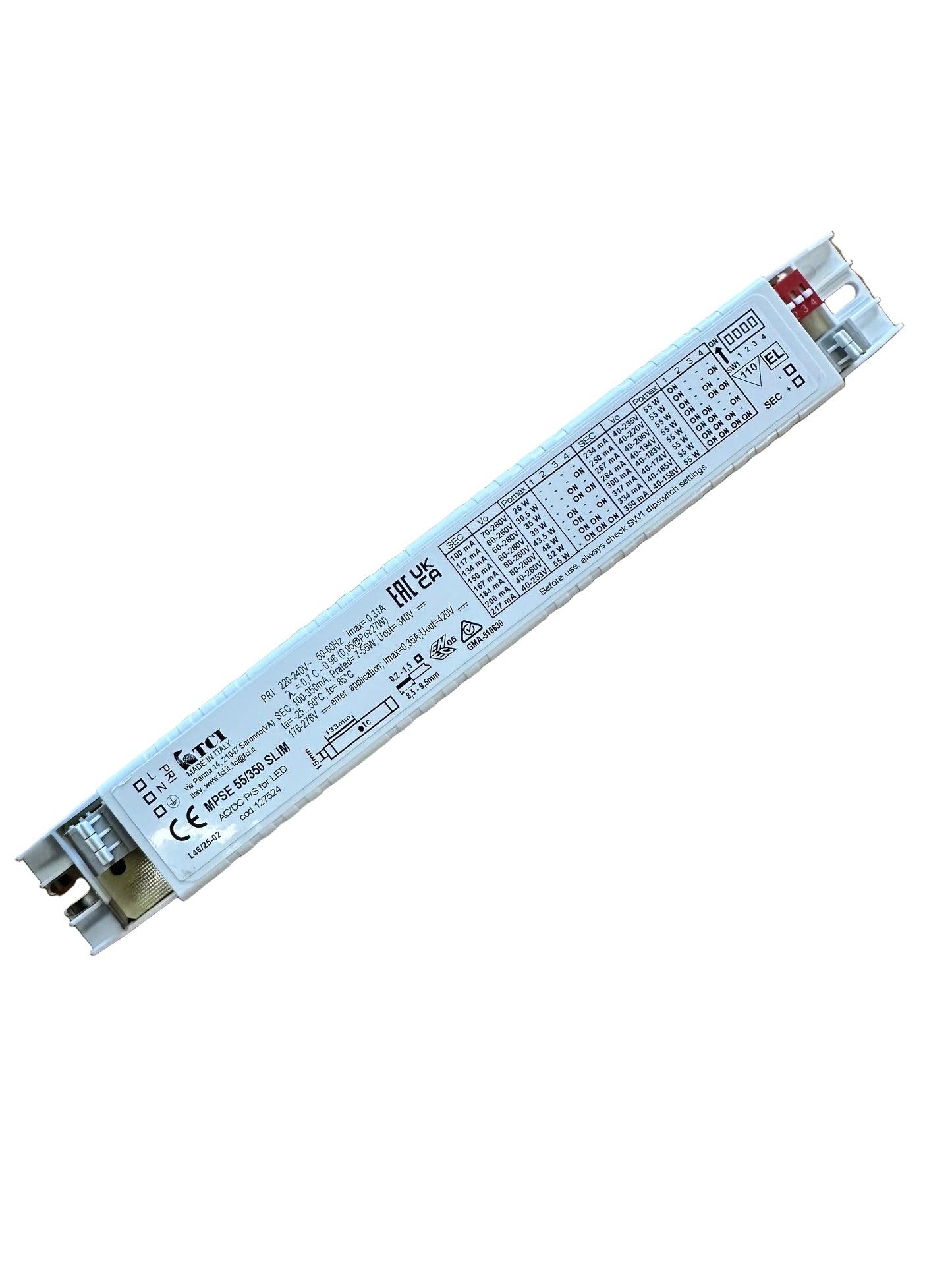 TCI 127524 MPSE 55/350 SLIM 26-55W 100-350mA Slim LED Driver - LED Retro