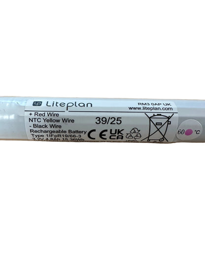 Liteplan 3/LP48/S/TE - 3.2V 4.8Ah LiFePO4 Battery in a Stick Formation With End Caps and TE Connector - LED Retro