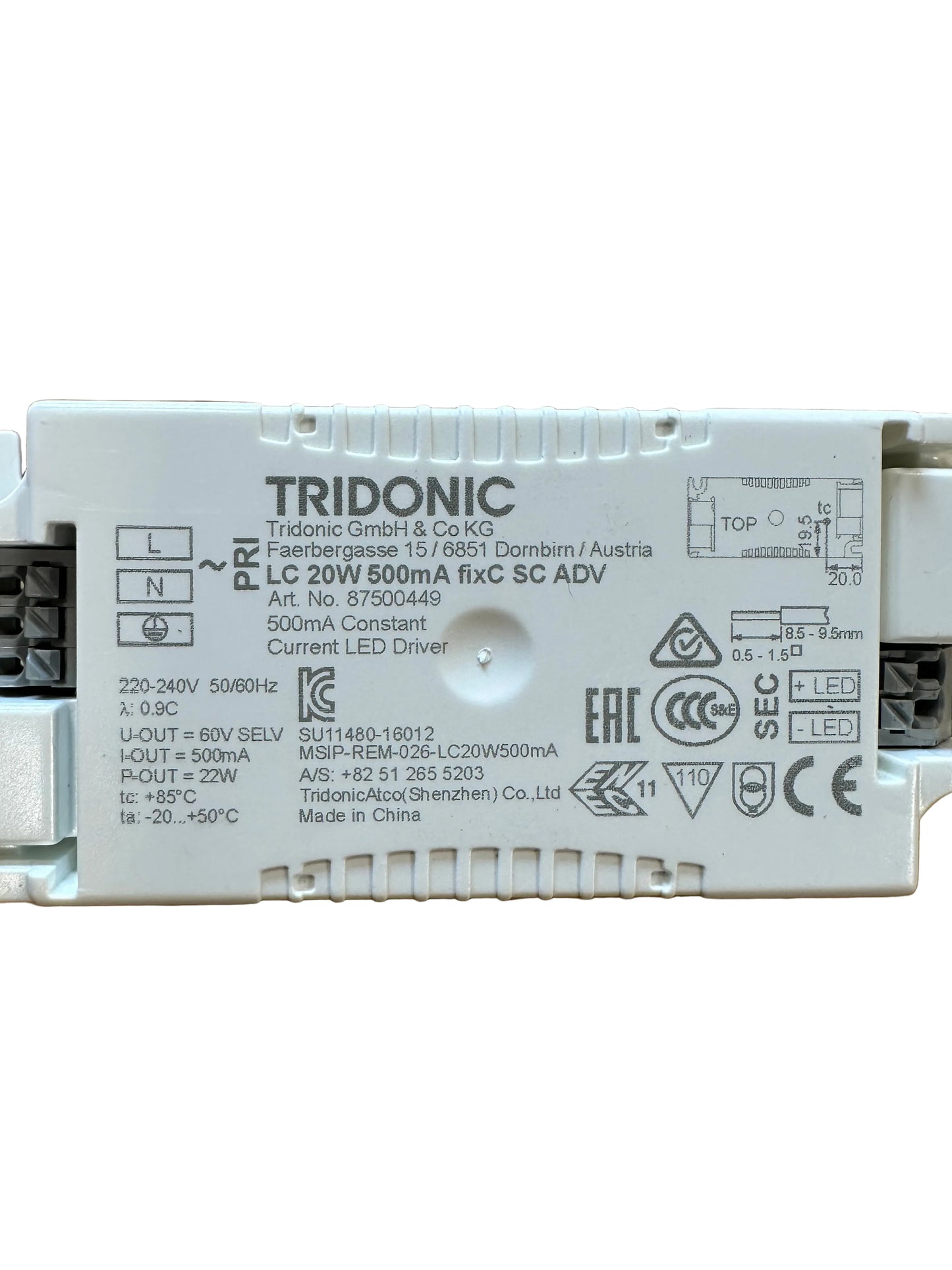 Tridonic 87500449 LC 20W 500mA fixC SC ADV - LED Retro