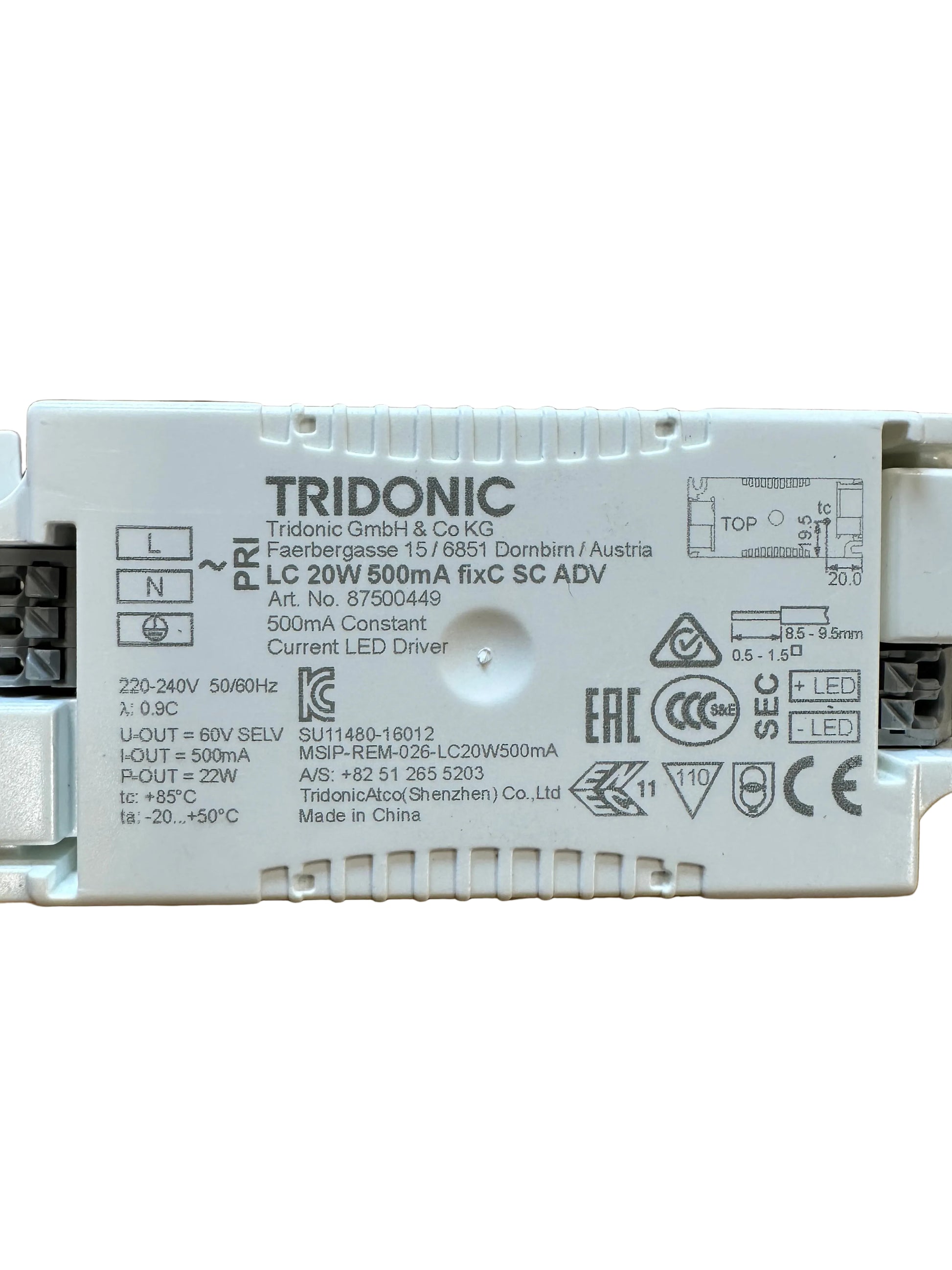 Tridonic 87500449 LC 20W 500mA fixC SC ADV - LED Retro
