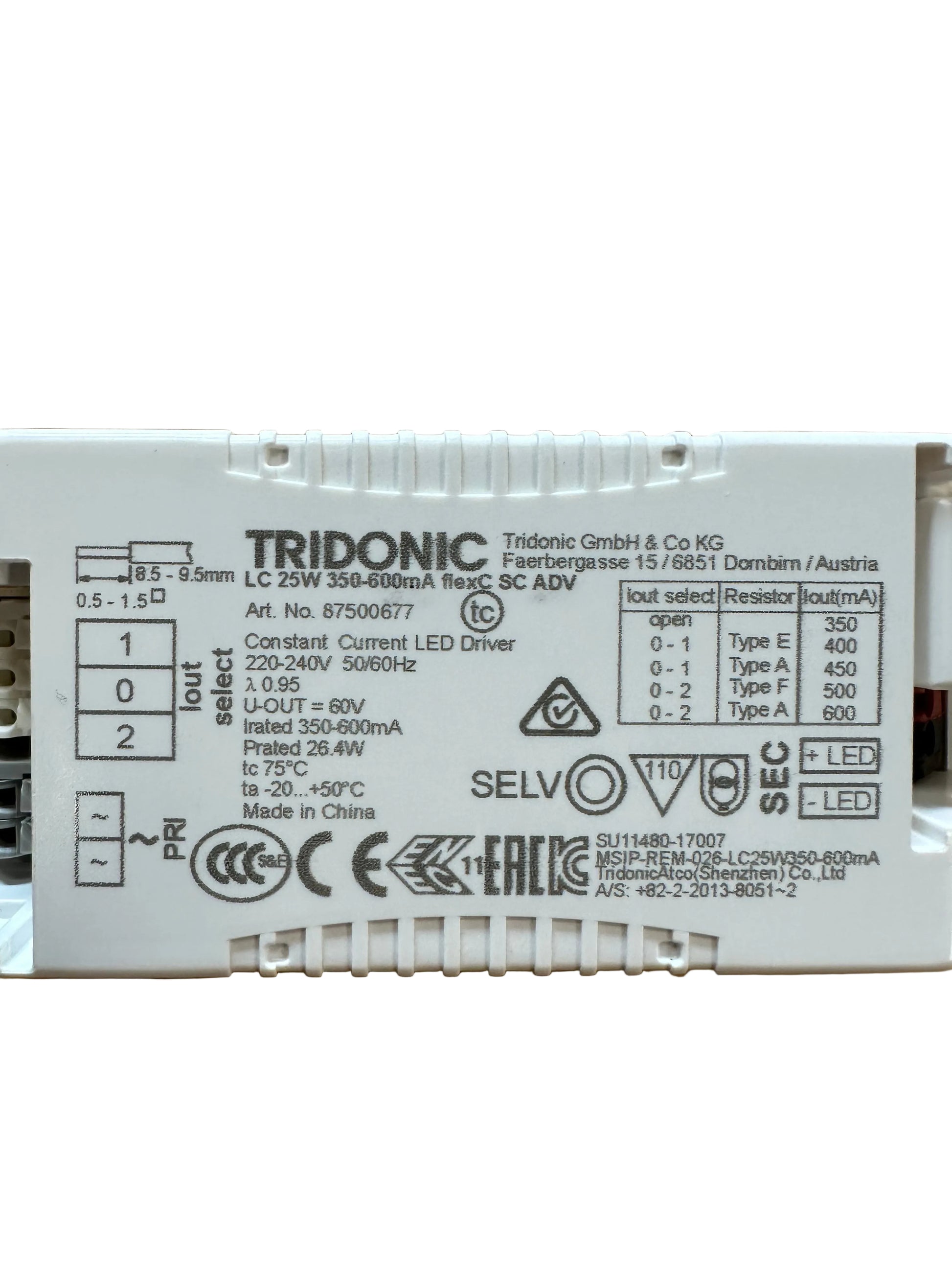 Tridonic 87500677 LC 25W 350-600mA flexC SC ADV - LED Retro