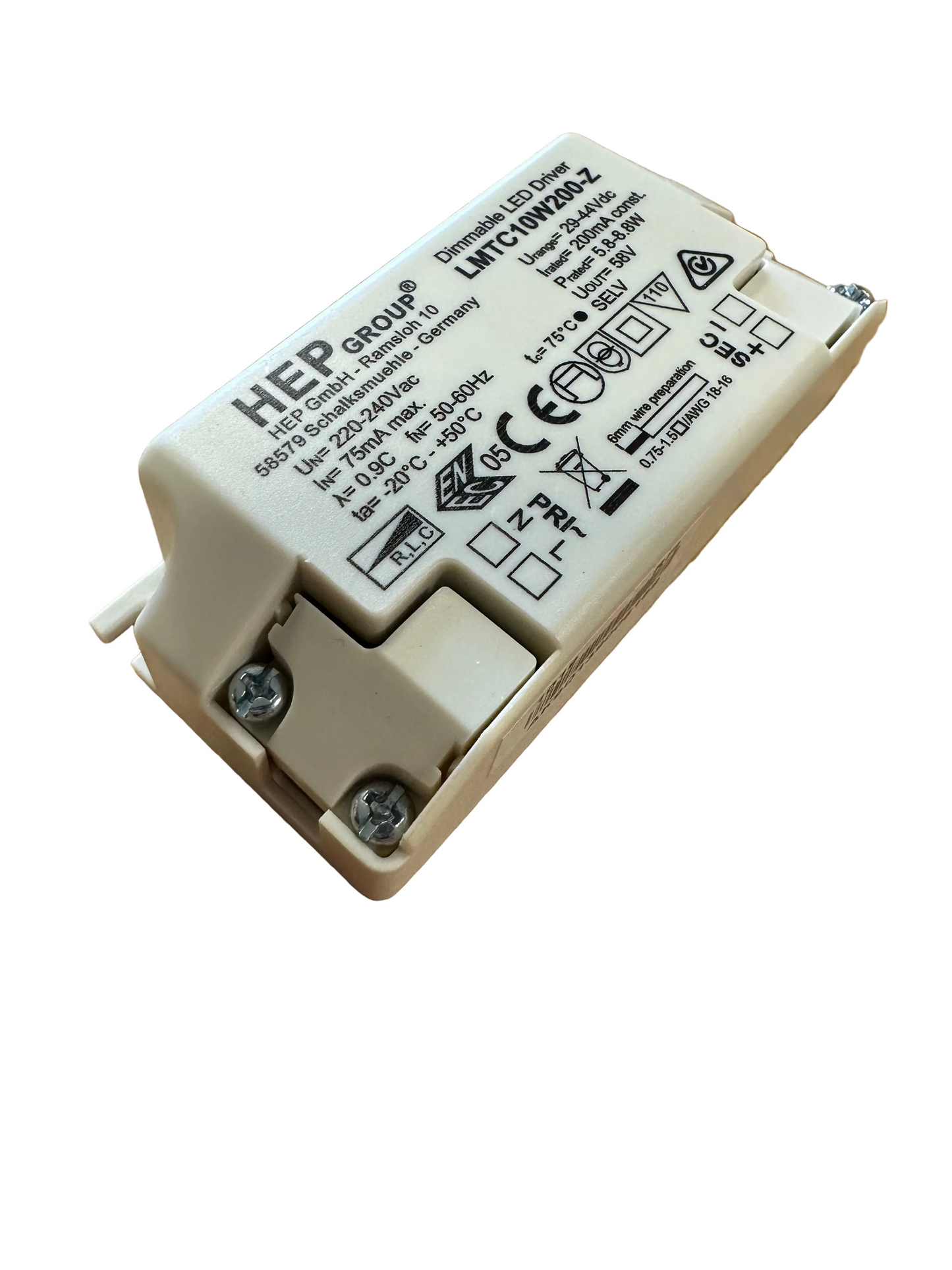 HEP Group LMTC10W200-Z 5.8-8.8W 200mA Triac Dimmable LED Driver - LED Retro