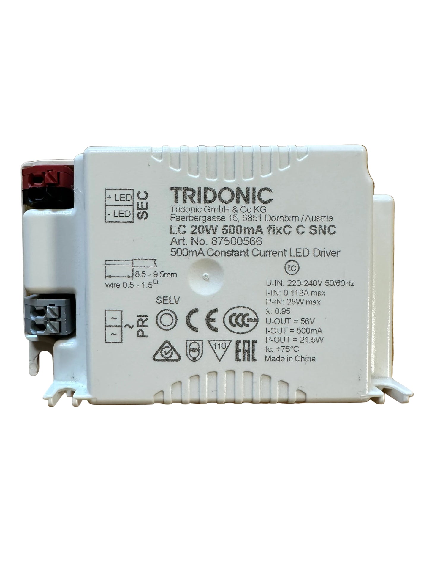 Tridonic 87500566 LC 20W 500mA fixC C SNC - LED Retro