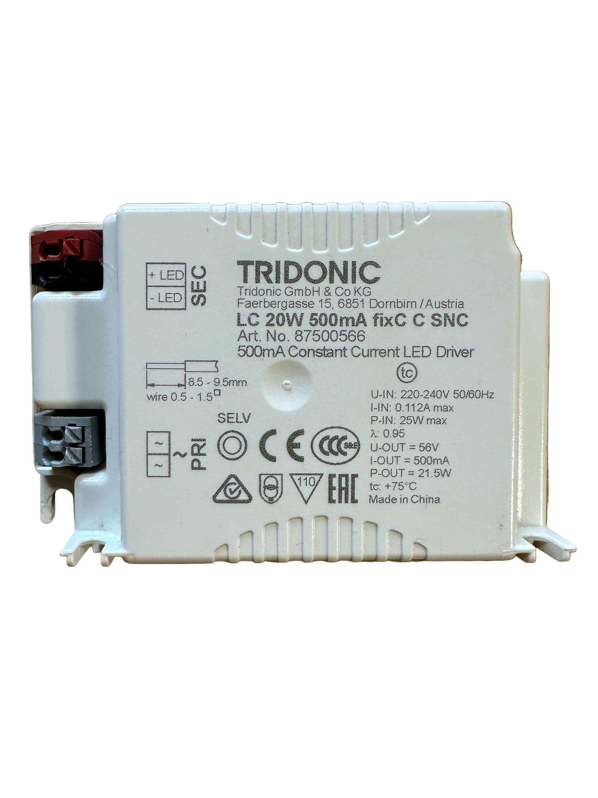 Tridonic 87500566 LC 20W 500mA fixC C SNC - LED Retro