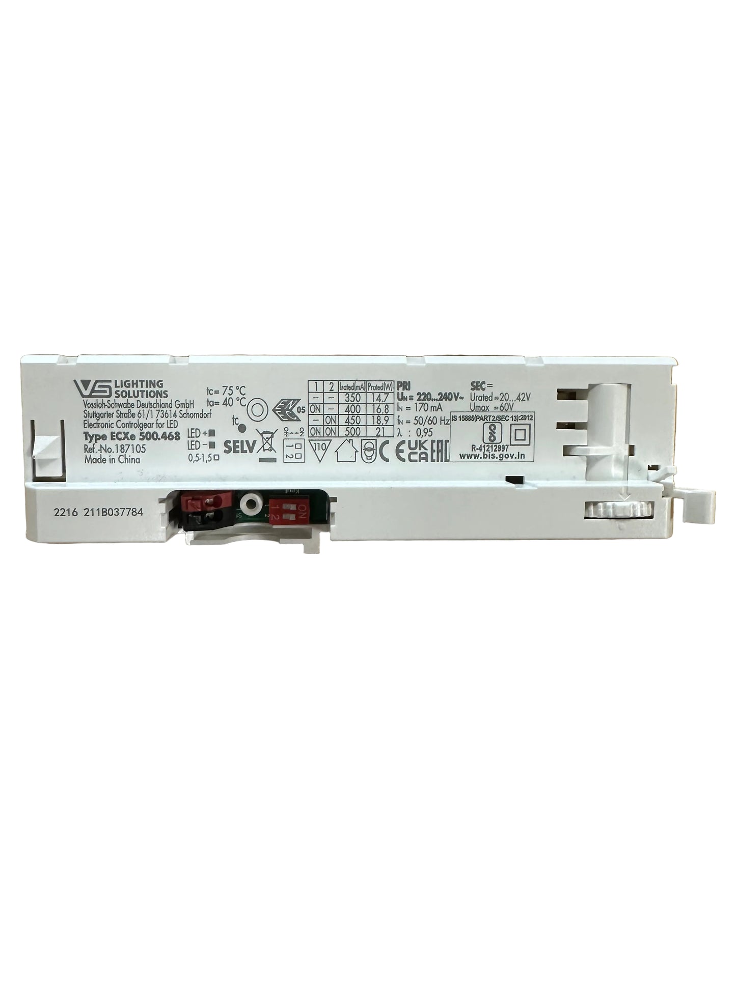 Vossloh Schwabe ECXe 500.468 - 187105- 14.7-21W - 20-42V Track Adapter Driver - LED Retro