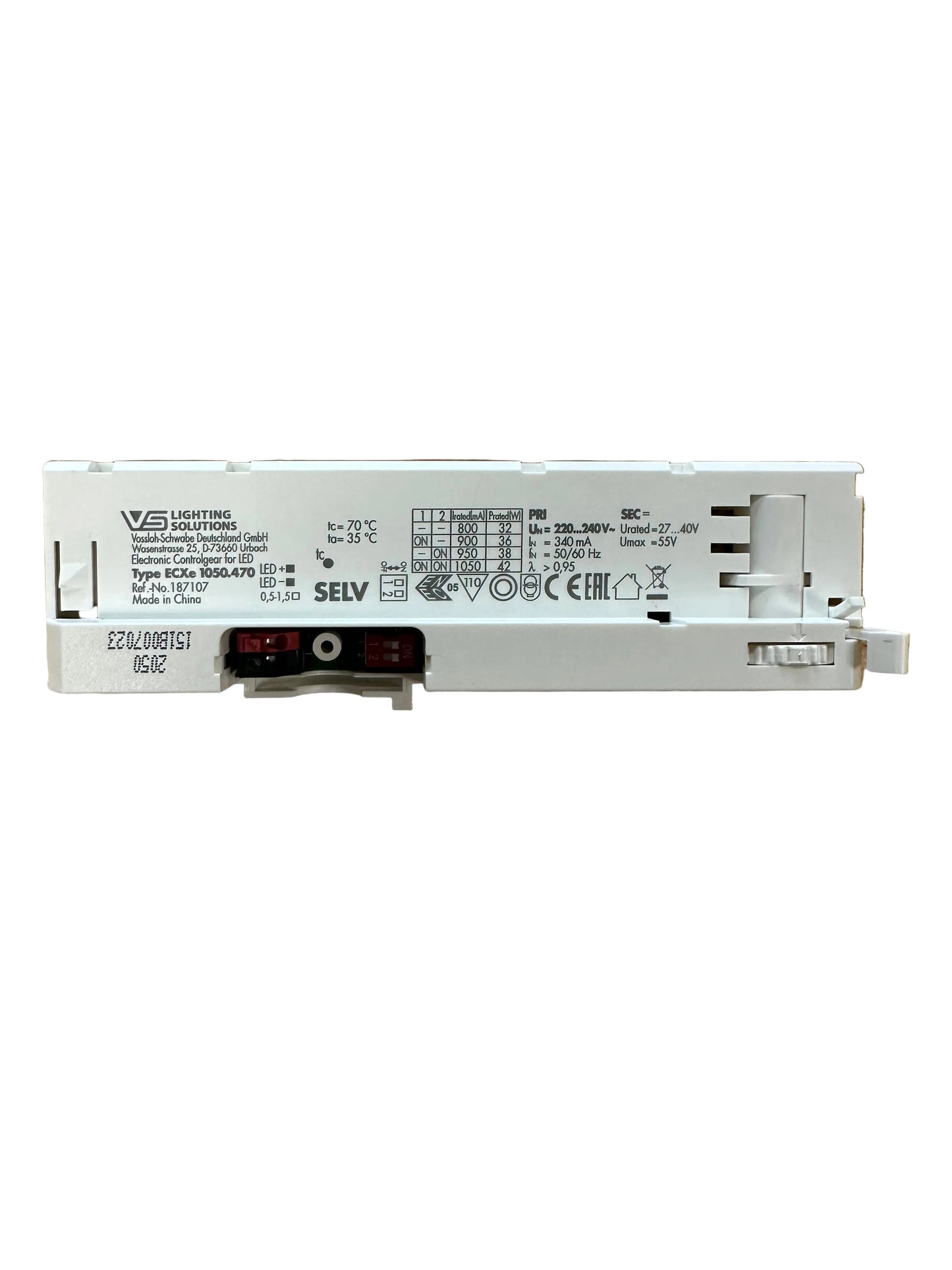 Vossloh Schwabe ECXe 1050.470 - 187107 - 42W - 27-40V Track Adapter Driver - LED Retro