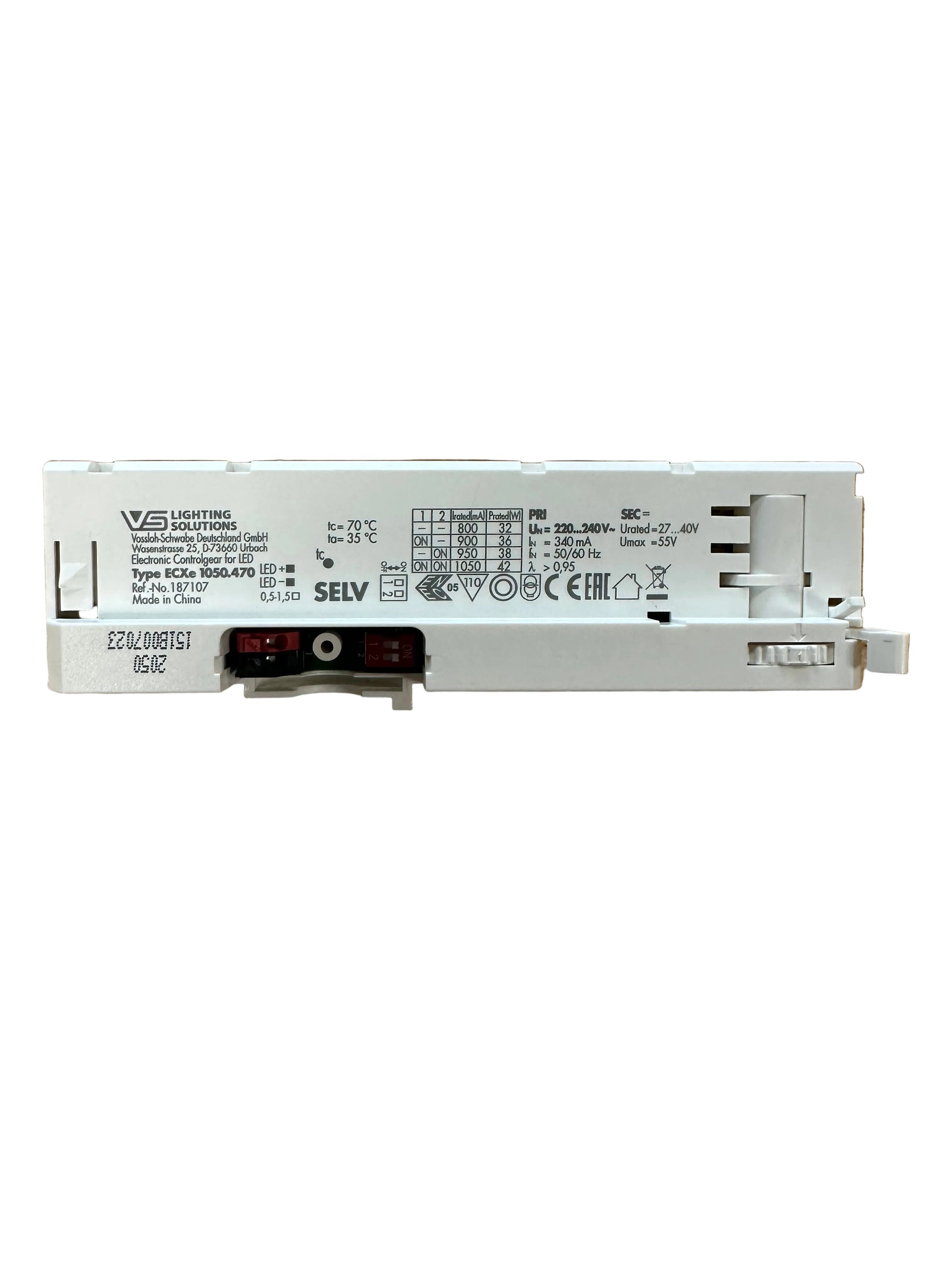 Vossloh Schwabe ECXe 1050.470 - 187107 - 42W - 27-40V Track Adapter Driver - LED Retro