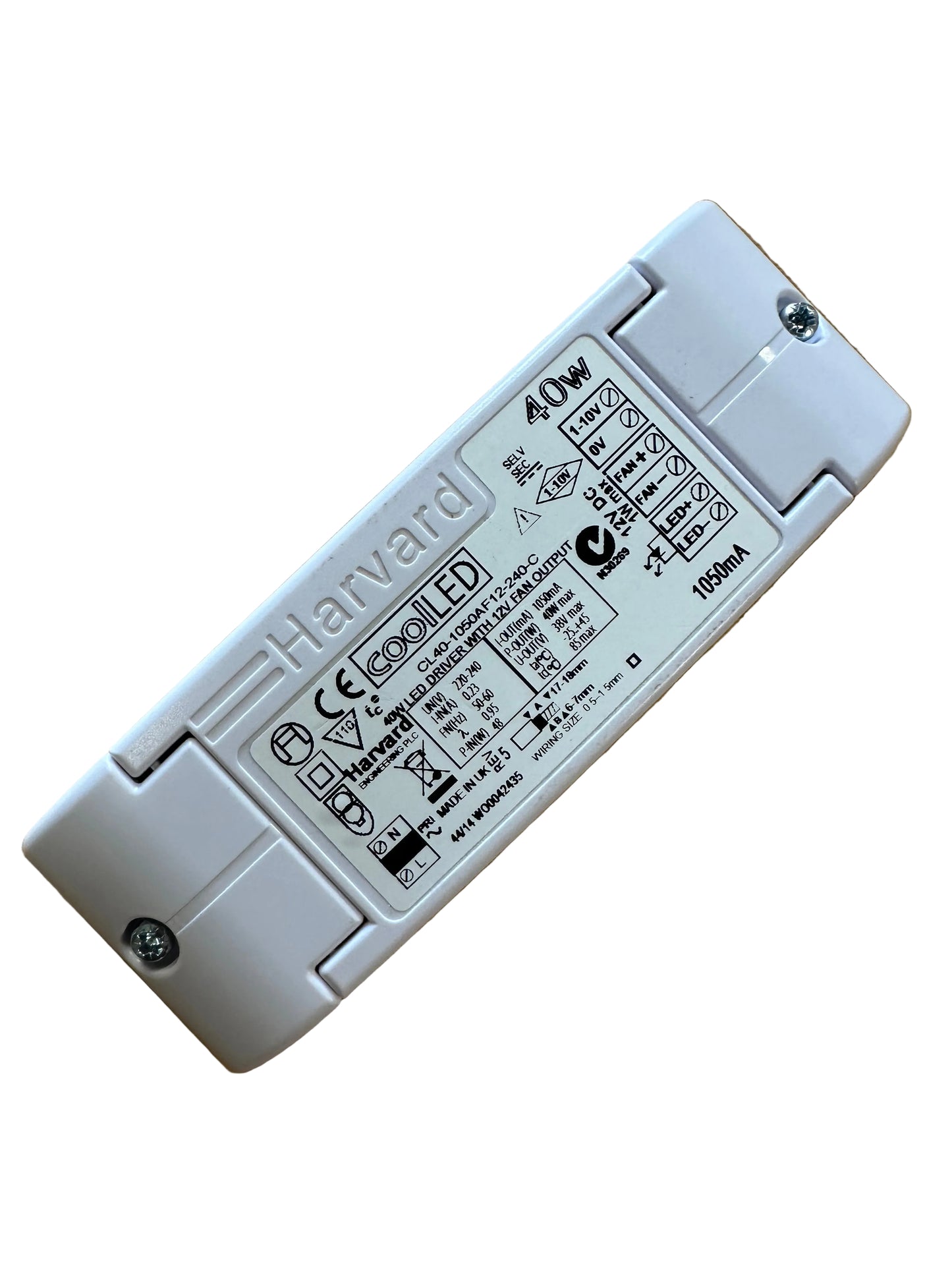 Harvard CoolLED CL40-1050AF12-240-C - LED Driver with 12v Fan Output - LED Retro