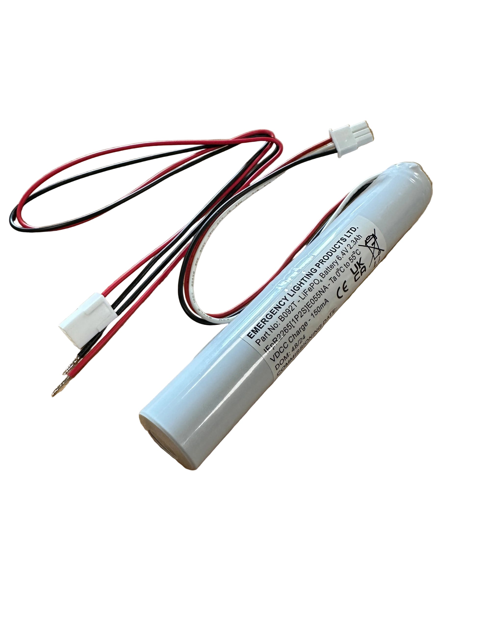 ELP B092T 2 Cell 6.4V 2.3Ah LiFePO4 Emergency Lighting Battery Stick - LED Retro