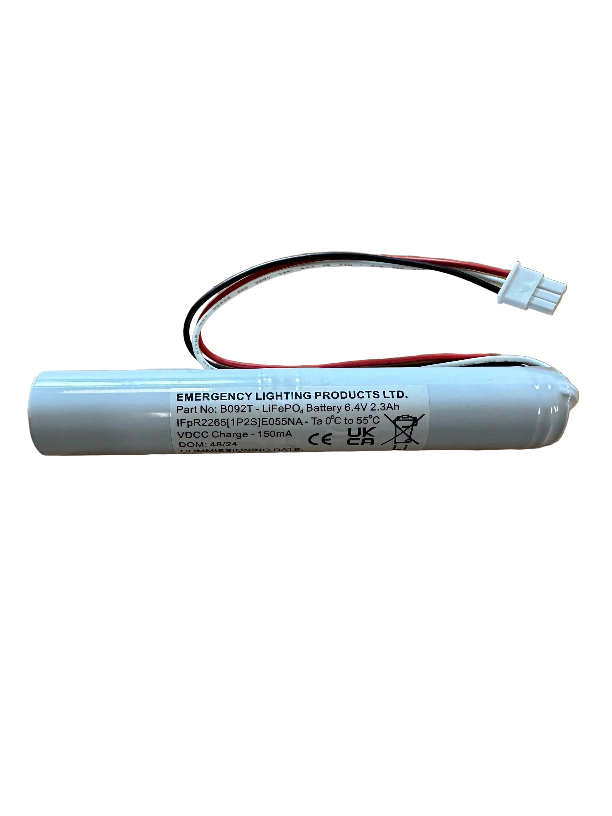 ELP B092T 2 Cell 6.4V 2.3Ah LiFePO4 Emergency Lighting Battery Stick - LED Retro