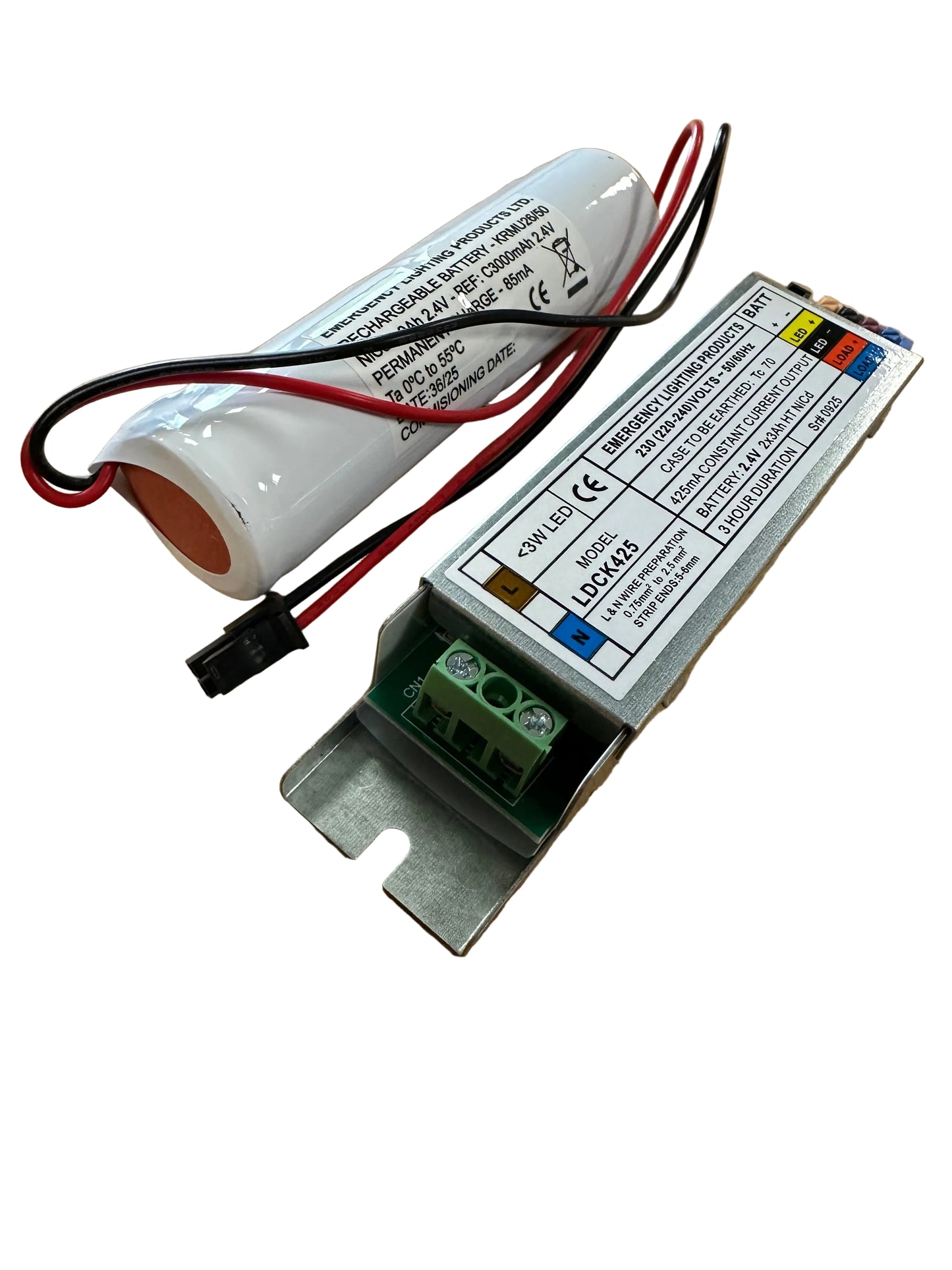 ELP LDCK/425 Non-Maintained 350mA Minature Emergency Kit c/w Battery - LED Retro