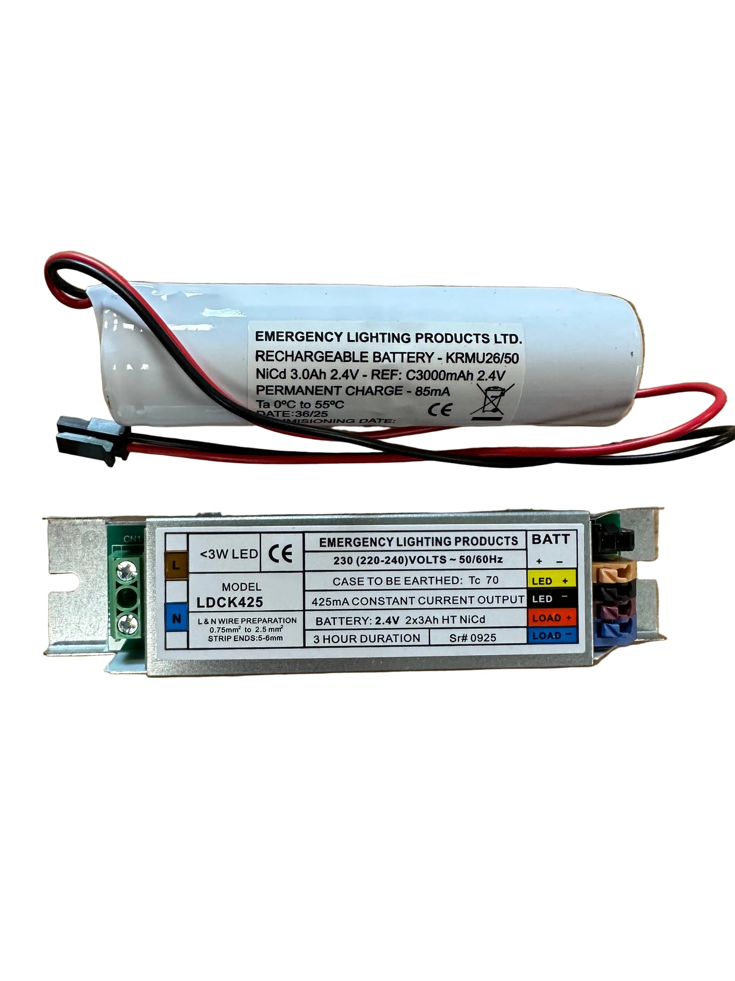 ELP LDCK/425 Non-Maintained 350mA Minature Emergency Kit c/w Battery - LED Retro