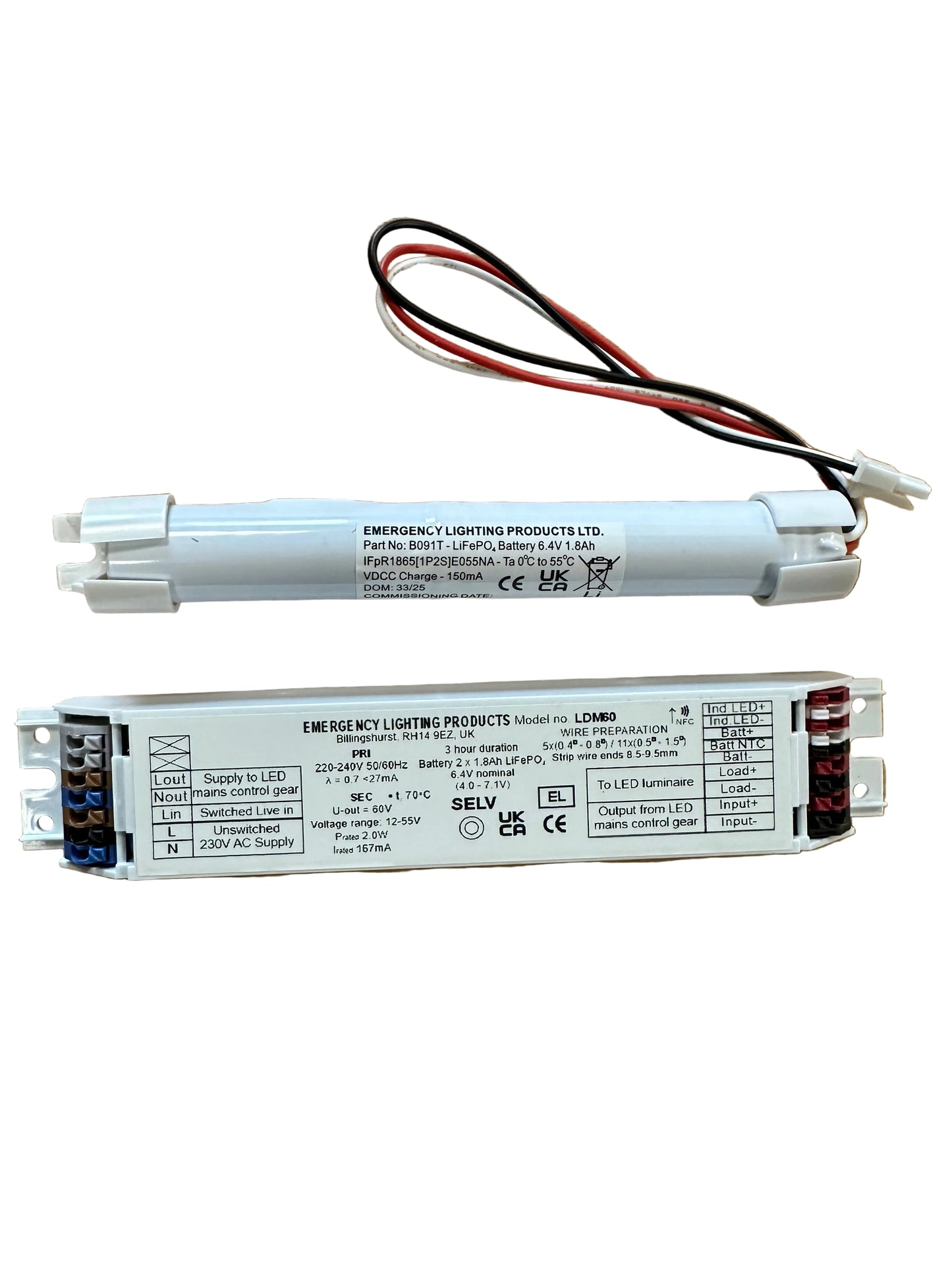 ELP LDM60/K LED Emergency Kit 12-55V 2W c/w LiFePO4 Stick Battery - LED Retro