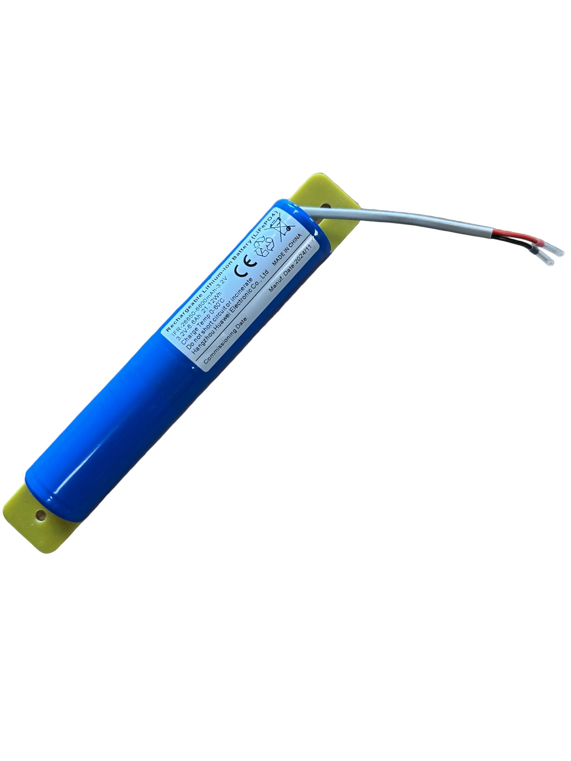 LBP2-3.2V-6600MAH-BKT 3.2V 6600mAh 26650 LiFePO4 2 Wire Battery Stick c/w Bracket - LED Retro