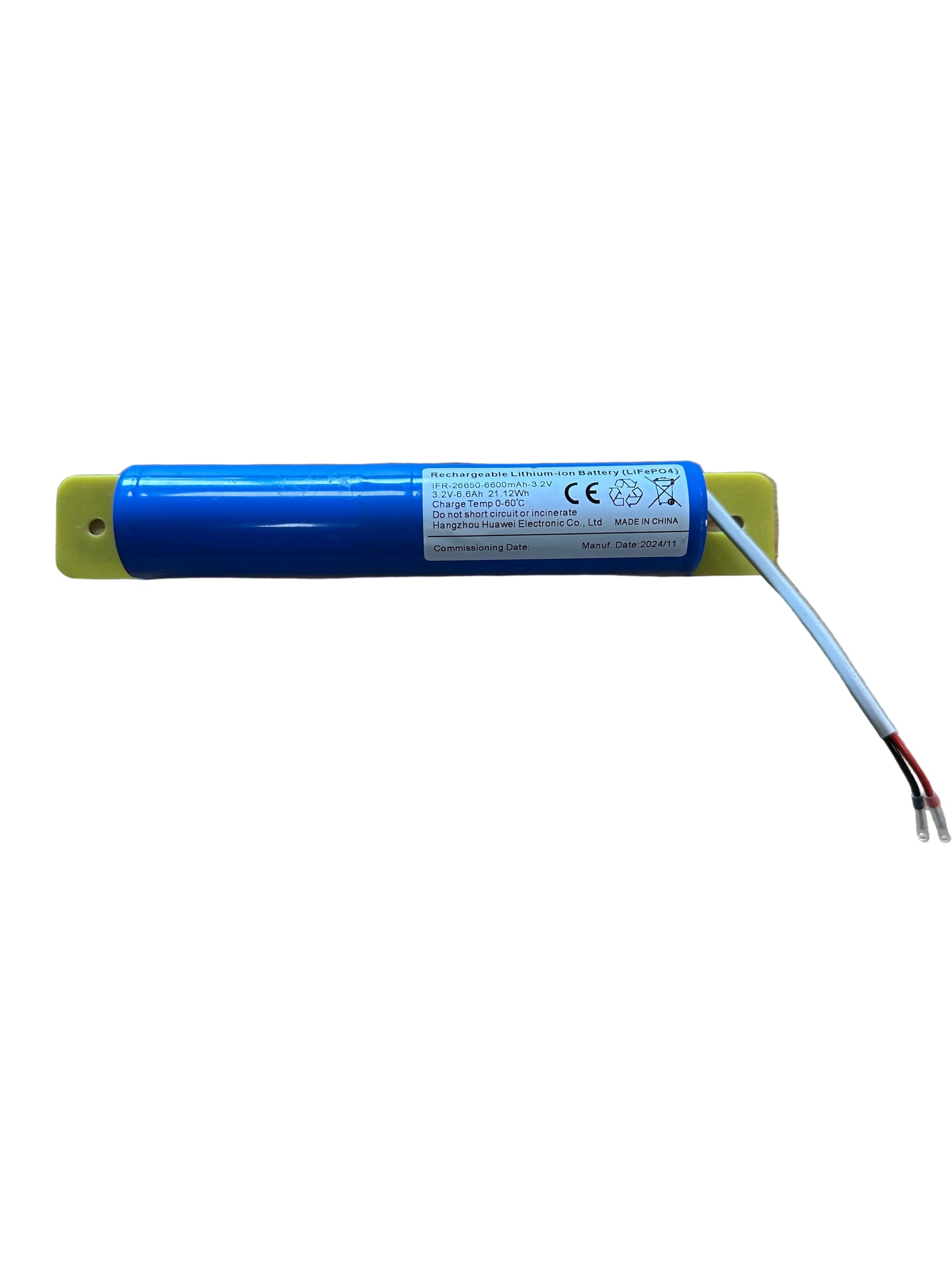 LBP2-3.2V-6600MAH-BKT 3.2V 6600mAh 26650 LiFePO4 2 Wire Battery Stick c/w Bracket - LED Retro