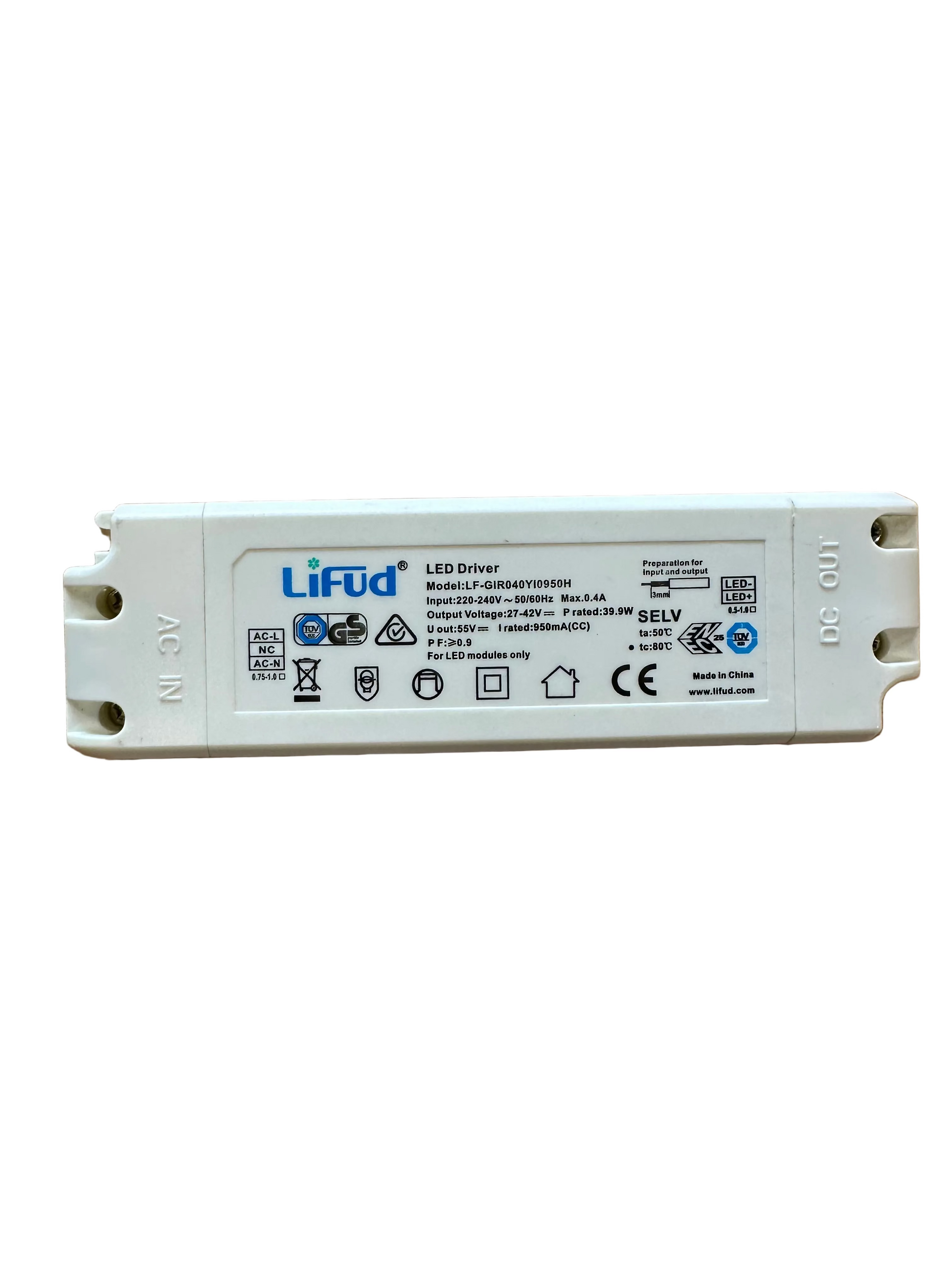 Lifud LF-GIR040Y10950H 40W 950mA LED Driver 25-42V - LED Retro